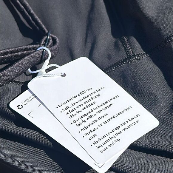 Lululemon Waterside Chevron One-Piece Swimsuit‎ B/C Cup Black XS NWT - Picture 8 of 8